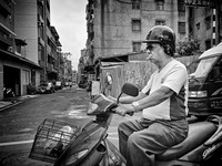 Smoking Man Riding Scooter, by Dean Chiang, Xyclopx