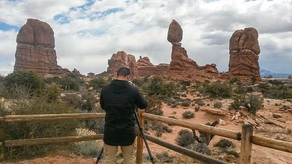 Dean Chiang Taking Picture of the Balanced Rock, by Dean Chiang, Xyclopx